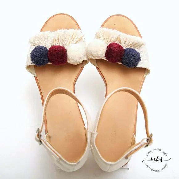 Soludos Capri Pom Pom Heel Sandals - Picture 11 of 14